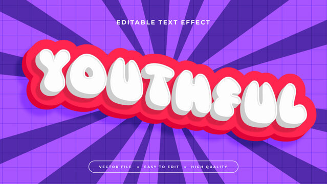 Colorful youthful 3d editable text effect - font style