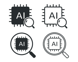 Search artificial ai, microchip. Illustration vector