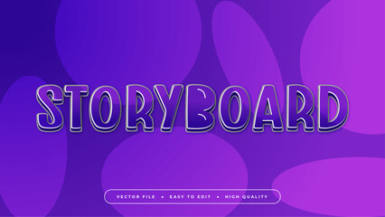 Purple white and grey storyboard 3d editable text effect - font style