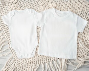 Camiseta blanca Mockup Sister/Brother & Me Mock Up Boho Siblings Kids Baby Vest Mockup Camiseta...