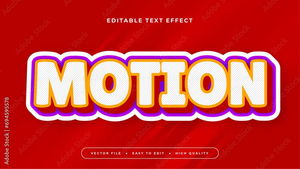 Wall mural colorful motion 3d editable text effect - font style