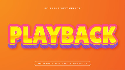 Colorful playback 3d editable text effect - font style