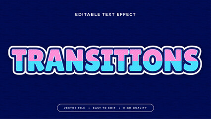 Pink blue and white transitions 3d editable text effect - font style