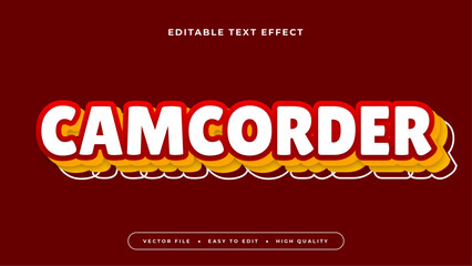 Obraz premium Red orange and white camcorder 3d editable text effect - font style