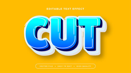Blue white and orange cut 3d editable text effect - font style