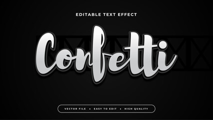 Black and white confetti 3d editable text effect - font style