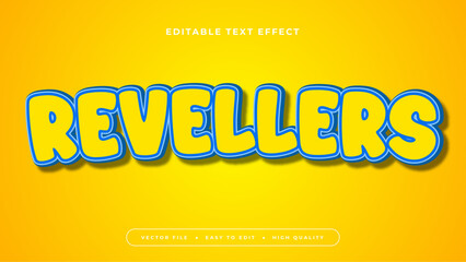 Blue and yellow revellers 3d editable text effect - font style