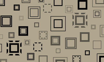 Geometric pattern with black square grey background. rectangle vintage pattern.