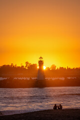 Walton Lighthouse at sunset - Santa Cruz, CA