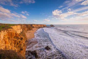 Cliff side view of Santa Cruz, CA USA