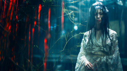 Obraz premium 四谷怪談・皿屋敷 - image of Yotsuya Ghost Sarayashiki - No1-1 Generative AI