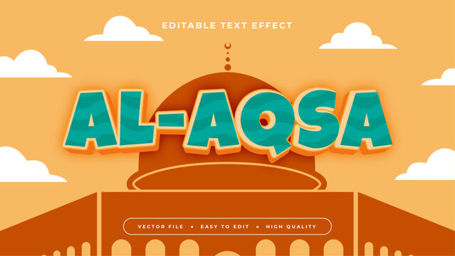 Green orange and white al-aqsa 3d editable text effect - font style
