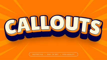 Blue orange and cream callouts 3d editable text effect - font style