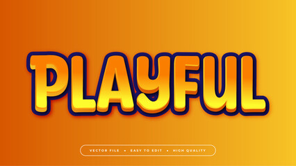 Orange purple and yellow playful 3d editable text effect - font style