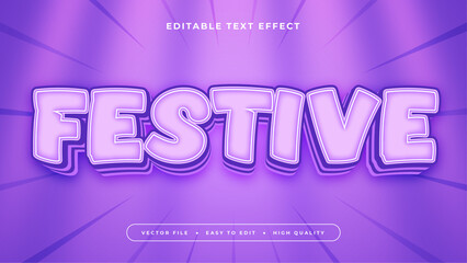 Purple white festive 3d editable text effect - font style