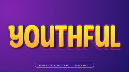 Orange yellow and purple youthful 3d editable text effect - font style