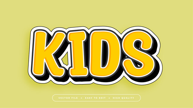 Colorful kids 3d editable text effect - font style