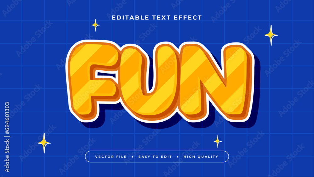 Poster Orange blue and white fun 3d editable text effect - font style