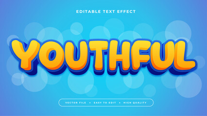 Orange blue youthful 3d editable text effect - font style