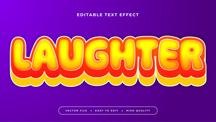 Orange white and purple laughter 3d editable text effect - font style