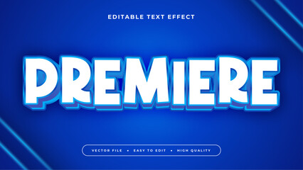 Blue purple and white premiere 3d editable text effect - font style