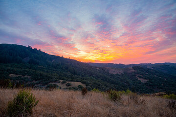 Sunset in the mountains - Carmel, CA USA