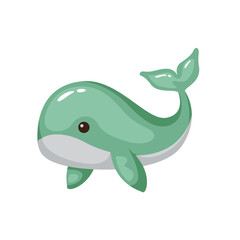 Whale icon design in cartoon style. Vector design