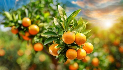 Orange tree in orange farm.