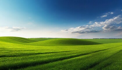 Fototapeta premium Natural scenic panorama green field
