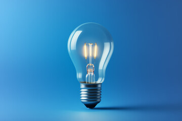 Light bulb on blue background	
