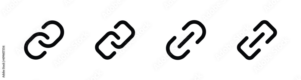 Wall mural link icon set vector for web and mobile apps