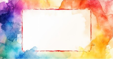 Colorful watercolor frame