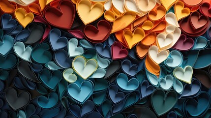 Many small colorful hearts for Valentines day - obrazy, fototapety, plakaty