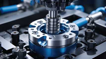 Fototapeta na wymiar Mechanical equipment metal manufacturing background, machine production manufacturing process concept illustration