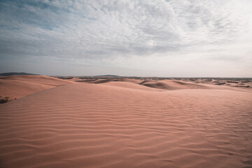 Close up on the curves of sand hills in Ba Dan Ji Lin desert of Inner Mongolia