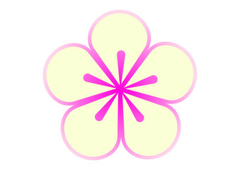 丸みのあるピンク色の桜の花びらのイラスト素材
