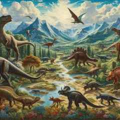 Keuken spatwand met foto The world of dinosaur  © Anything Design