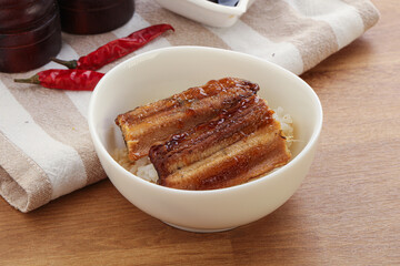 Roasred eel with steamed rice
