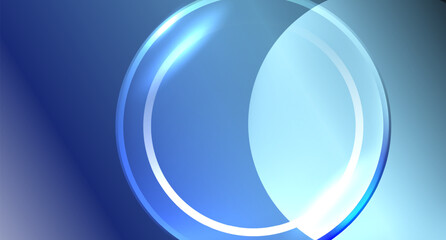 Neon glass circle copyspace for your text or product presentation geometric background. Vector illustration For Wallpaper, Banner, Background, Card, Book Illustration, landing page