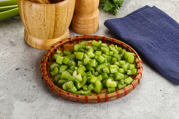 Vegan cuisine - Sliced celery stem