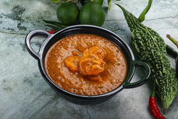 Indian cuisine - Masala with prawn