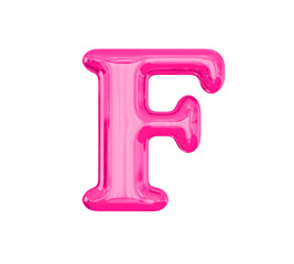 Pink Balloon 3D Letter F
