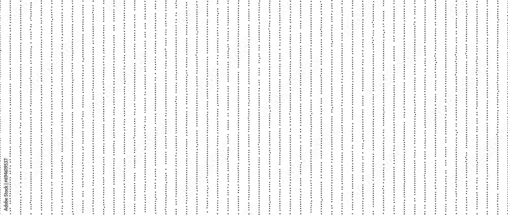 Poster Dotted lines seamless pattern. Black and white stippled background. Vertical Polka dot stripes repeating wallpaper. Abstract minimalistic texture. Monochrome textured backdrop. Vector