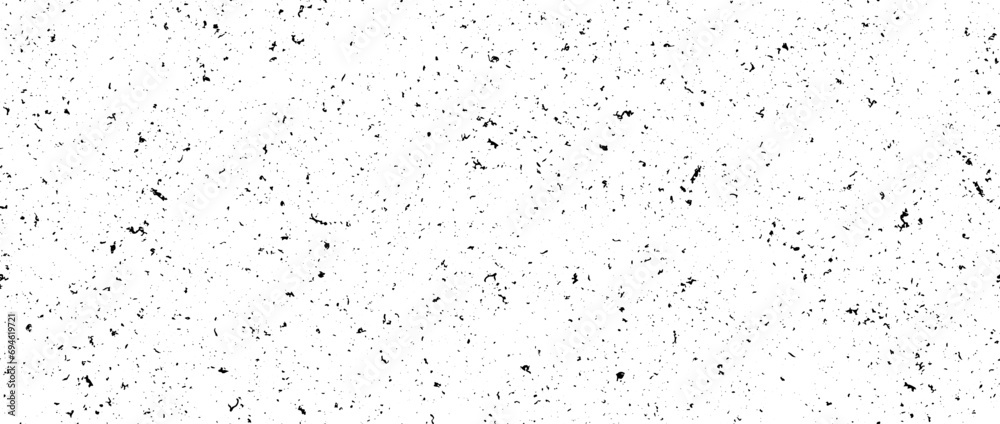 Poster black and white mottled seamless pattern. small grunge sprinkles, particles, dots and spots texture.