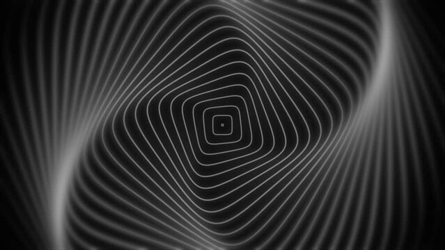 Abstract black and white square curve radio wave motion video background