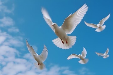 青空を飛ぶ白い鳥