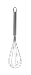 Metal whisk isolated on white. Kitchen utensil