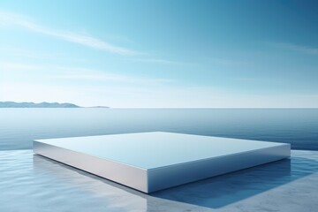 blank platform minimal water scene