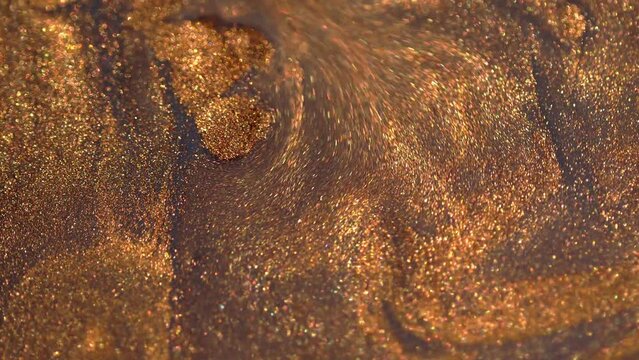 Abstract fluid art background metallic copper and brown colors gradient. Liquid paint macro