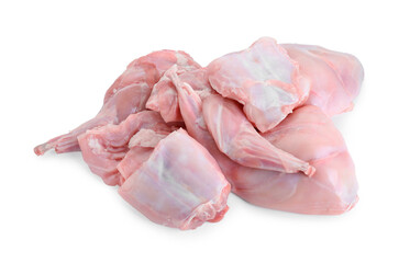 Fresh raw rabbit meat isolated on white